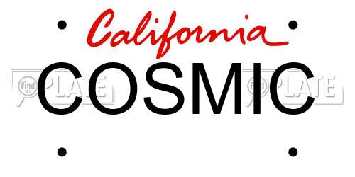 COSMIC California License Plate