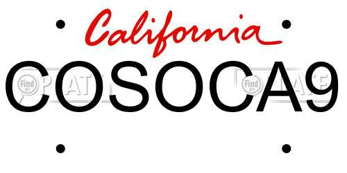 COSOCA9 California License Plate