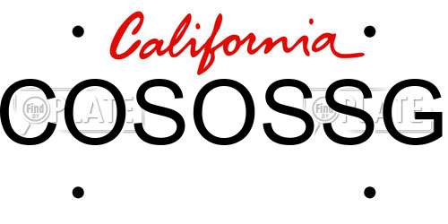 COSOSSG California License Plate