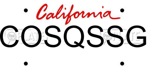 COSQSSG California License Plate