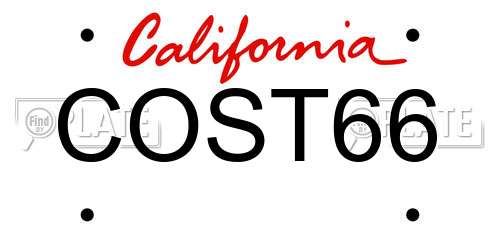 COST66 California License Plate