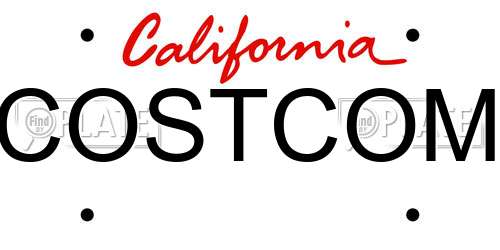 COSTCOM California License Plate