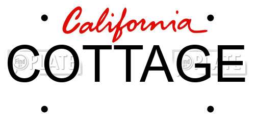 COTTAGE California License Plate