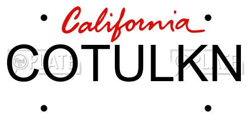 COTULKN California License Plate
