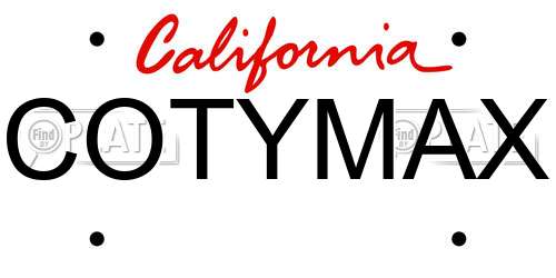COTYMAX California License Plate