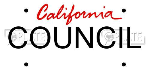 COUNCIL California License Plate