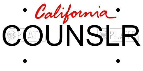 COUNSLR California License Plate