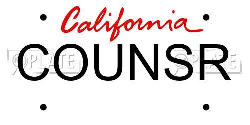 COUNSR California License Plate