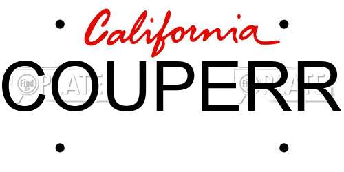 COUPERR California License Plate