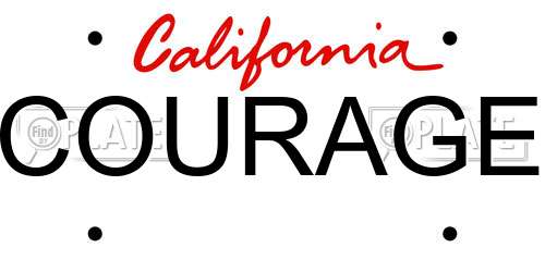 COURAGE California License Plate