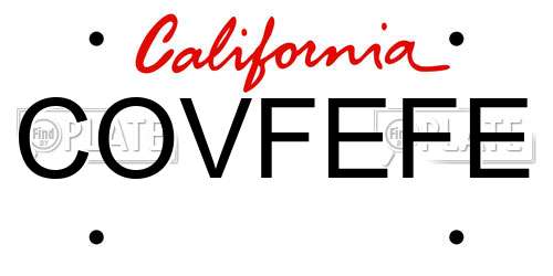 COVFEFE California License Plate