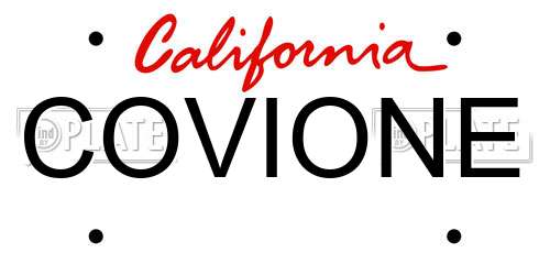COVIONE California License Plate