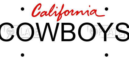 COWBOYS California License Plate
