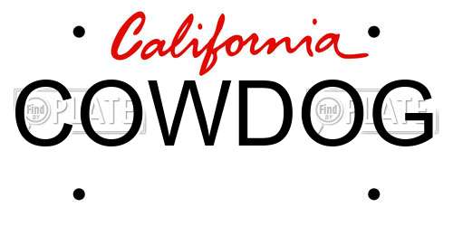COWDOG California License Plate