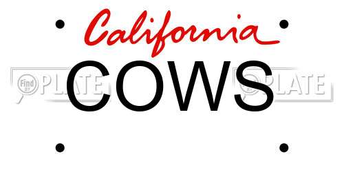 COWS California License Plate