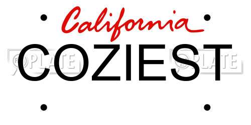 COZIEST California License Plate