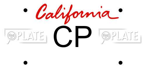 CP California License Plate