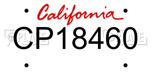CP18460 California License Plate