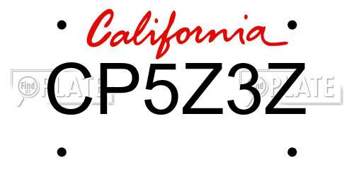 CP5Z3Z California License Plate