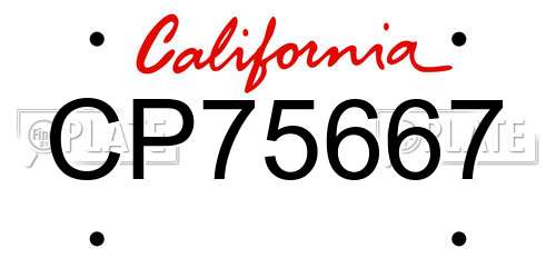 CP75667 California License Plate