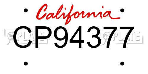 CP94377 California License Plate