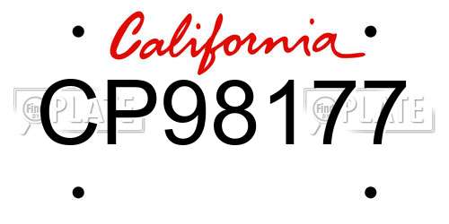 CP98177 California License Plate