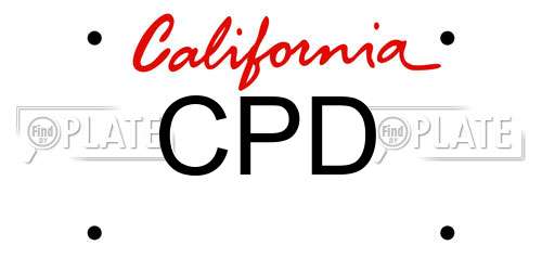 CPD California License Plate