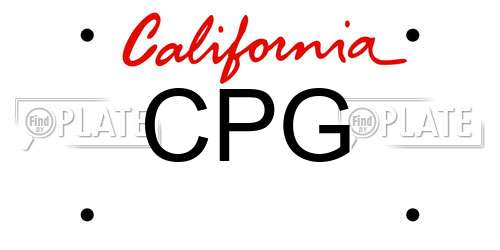 CPG California License Plate