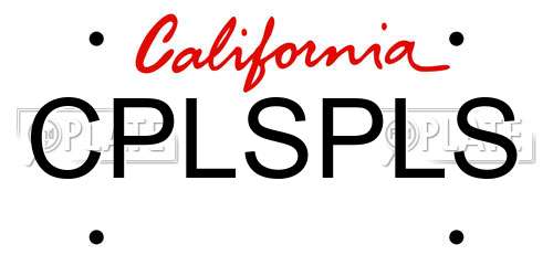 CPLSPLS California License Plate