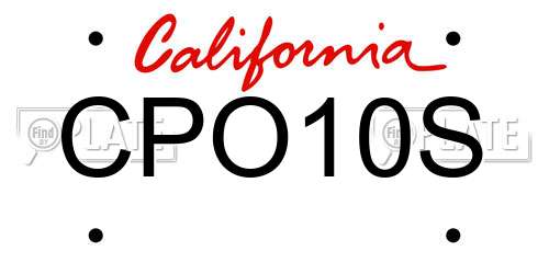CPO10S California License Plate