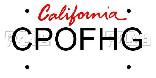 CPOFHG California License Plate