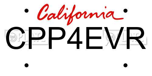 CPP4EVR California License Plate