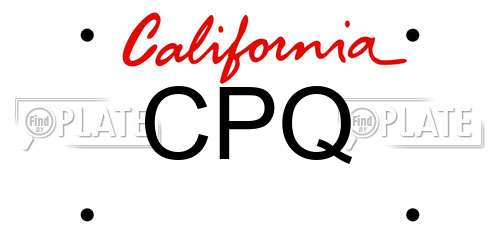 CPQ California License Plate