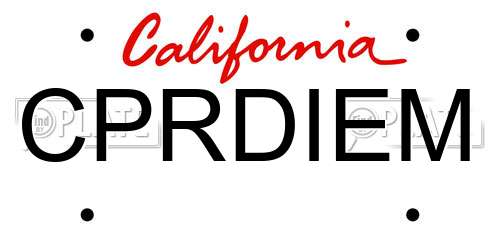 CPRDIEM California License Plate