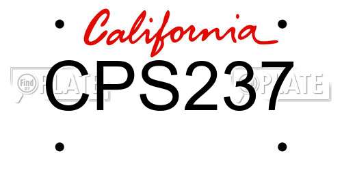CPS237 California License Plate