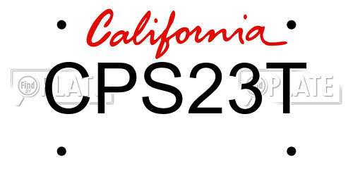 CPS23T California License Plate