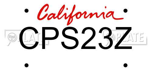 CPS23Z California License Plate