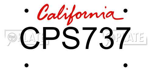 CPS737 California License Plate