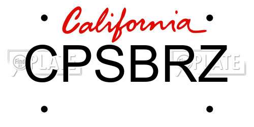 CPSBRZ California License Plate