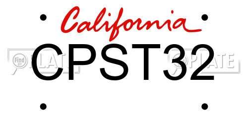 CPST32 California License Plate