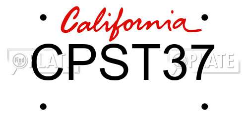 CPST37 California License Plate