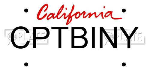 CPTBINY California License Plate