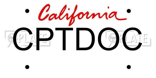 CPTDOC California License Plate