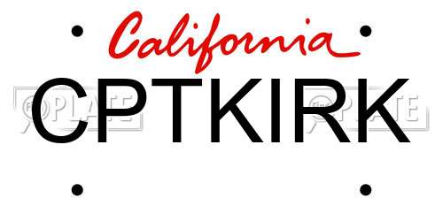 CPTKIRK California License Plate