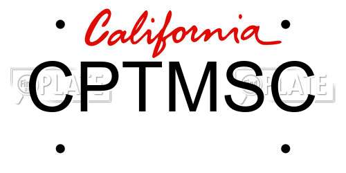 CPTMSC California License Plate
