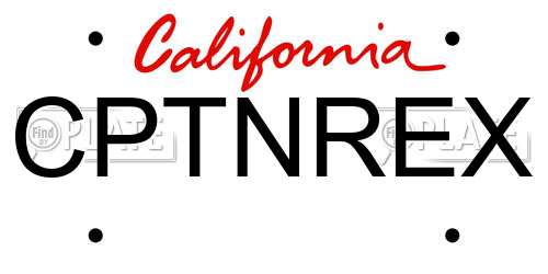 CPTNREX California License Plate