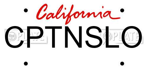 CPTNSLO California License Plate