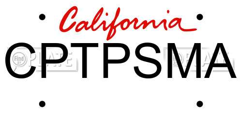 CPTPSMA California License Plate
