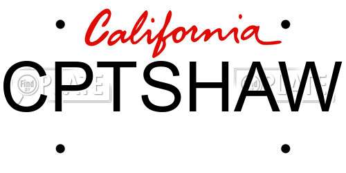 CPTSHAW California License Plate