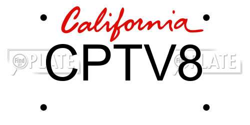 CPTV8 California License Plate